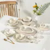 Estilo Ins Moca Nueva Vajilla de Cerámica Plato de Mesa de Gama Alta Bol de Arroz de Alto Valor Hogar Bol Francés para Sopa de Fideos
