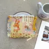 Bolsa Cosmética Linda Azul Caricatura Mini Billetera Algodón Puro Bolsa Pequeña de Tela Auriculares Lápiz Labial Bolsa de Almacenamiento Portátil