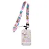 Cartão de peito de estudante de biologia de canto, cordão longo, cartão de refeição, cartão de acesso Yangchengtong, capa para cartão de ônibus, capa de cartão anti-perda, pendurador para mochila