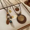 Nuevo Collar de Pluma de Bronce Zen Chino para Mujer Estilo Étnico Bohemio Doble Capa Cadena Larga para Suéter Accesorios