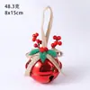 Decoraciones navideñas más vendidas transfronterizas: lazos, bayas rojas, campanas, carillones de viento de árbol de Navidad, adornos colgantes, arreglos de escenas