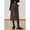 Nova Saia Preta Elegante de Cintura Alta para Mulheres, Estilo Socialite Elegante com Fenda, Saia Bodycon, Outono de 2026