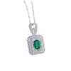 Collar Transfronterizo de Plata S925 de Alta Gama con Esmeralda de Cultivo Cadena para Clavícula Moderna y Versátil Venta Directa de Fábrica