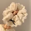 Elástico de Cabelo de Malha Plissada em Camadas Estilo Floresta, Moderno e Simples, Corda de Cabelo Estilo Preguiçoso com Toque de Luxo, Acessório de Cabelo Elástico