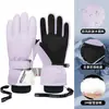 [Personalizado] Guantes de esquí para mujer en invierno, cálidos con forro polar, engrosados, impermeables, antideslizantes, guantes de ciclismo con pantalla táctil