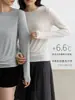 Capa base de cachemira para mujer, estilo nuevo de otoño e invierno, ligera, suave, ropa interior, top de cuello redondo, agradable a la piel, tejido de punto de suéter minimalista