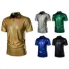 Verão 2025 Novo Exportação Amazon Roupas Masculinas Tendência Beleza Listra Estampado Hot Stamping Camisa Polo de Manga Curta