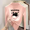 Top casual de manga larga De Rong con cuello semi-alto para niños, capa interior cálida para niñas y bebés, ropa de otoño e invierno