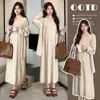 Conjunto de maternidad para otoño, estilo casual, tejido, holgado, elegante conjunto de dos piezas, conjunto de vestido de maternidad
