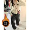 Calças Marrons de Cintura Alta para Mulheres, Outono e Inverno, Calças que Moldam o Corpo para Corpo em Forma de Pera, Que Cobrem o Quadril, Jeans de Comprimento Total, Calças de Perna Larga Super Emagrecedoras