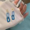 Pendientes 2022 nuevos pendientes azules estudiantes coreanas lindas que combinan con todo asimétrico azul