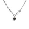 Collar de Corazón Negro con Diseño de Nicho Ins para Mujer con Broche Lleno de Diamantes 2023 Moda Personalizada Cadena Versátil para Clavícula