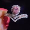 Anillo de grupo cuadrado con imitación de diamante Mosan chapado en platino PT950 transfronterizo, anillo de diamante de color Princess Square quilate