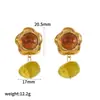 Pendientes Colgantes Ovalados de Resina Transfronterizos para Mujer, Diseño de Nicho a la Moda, Pendientes de Acero Inoxidable Que No Se Desvanecen