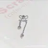 Acero de Titanio Borla Lazo de Ballet Hélice Hueso del Oído Destello de Diamante Estilo Occidental Popular Dulce Nicho Pendientes No se Desvanecen