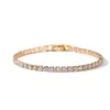 Pulseira de Raquete de Tênis com Broca de Zircônia Estilo Europeu 4.0 Cor Retenção 18K Fileira Única Joia Fronteira Amazon Hip Hop Mercadorias de Comércio Exterior