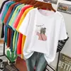Comércio Exterior Transfronteiriço Marca de Primeira Linha Exclusivo Comércio Exterior Camiseta de Verão Manga Curta Feminina Solta Estilo Coreano Versátil Tamanho Plus Top