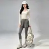 Conjunto de Yoga de Temperamento Duas Peças Feminino Slim Fit Manga Longa Cover-up Falso Duas Peças Roupa Esportiva Confortável Valoriza a Silhueta Traje de Corrida Feminino
