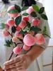 Flores de Pessegueiro Artificiais Flores Artificiais Decoração de Frutas para Casa Arranjo Floral de Mesa Haste Única Fresco e Elegante Estilo Antigo Adereços de Fotografia