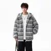 Chaqueta de punto con capucha y bloques de color de estilo casual para hombre, nueva colección primavera y otoño 2026, sudadera cárdigan de alta gama para principios de otoño e invierno