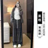 Pantalones a Cuadros Marrón Maillard para Mujer, Nuevo Estilo Otoño 2026, Tendencia Popular Este Año, Pantalones Rectos de Pierna Ancha Petite