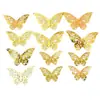 Mariposa Simulada Exportación 3D Corte Estéreo Papel Perlado Pegatinas de Pared Boda Decoración Festiva Floristería Flores Accesorios Florales
