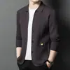 Cardigan de Tricô Masculino Jovem Estilo Novo Primavera e Outono 2024 Jaqueta Masculina Roupa Masculina Casual Cor Sólida Dropshipping