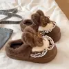 Zapatillas de algodón con lazo dulce para mujer, colección de invierno 2026, con suela suave, amigables con la piel, para uso en interiores, silenciosas y afelpadas