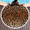 Suministro Directo de Fábrica toalla de playa redonda estampada toalla de playa de microfibra mantel de almuerzo esterilla de yoga estampado de leopardo
