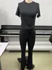 2025 Novo Conjunto Casual Transfronteiriço Europeu e Americano da Amazon Tops de Manga Curta e Calças Roupa para Casa Roupa Esportiva Roupa para Yoga