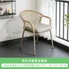 Silla de Comedor para Balcón Hecha a Medida para Exteriores, Taburete Nórdico con Respaldo, Mesa y Sillas de Aleación de Aluminio con Estructura de Cuerda Tejida para Restaurantes de Ocio