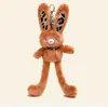 Nova Boneca de Pelúcia Coelha com Puxador Floral Divertida Chaveiro Descompressão Criativa Fofo Pingente de Mochila Escolar Celebridade da Internet Presente