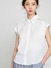 100% Linho Manga Curta Pequena Volumosa Camisa Feminina 26 Outono Nova Solta Emagrecedora Manga Curta Camisa 1423 Siyuan