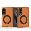 Aplicable para Samsung Galaxy Z Fold 8 Funda de Teléfono de Carga Inalámbrica Magnética Soporte con Hebilla de Anillo para Dedo Rotación 360 grados Funda de Cuero
