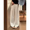 Pantalones Blancos de Lino Pierna Ancha Mujer Verano Delgados Tallas Grandes Chicas Gorditas Estilo Old Money Caída Algodón Lino Casual Perezoso Pierna Recta