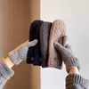 Nuevos Guantes de Invierno para Mujer, Tejidos con Forro Polar, Engrosados para Calidez, Manoplas para Estudiantes, Adecuados para Ciclismo al Aire Libre en Invierno, Algodón a Prueba de Frío