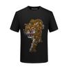 Camiseta con Cabeza de Tigre para Hombre de Manga Corta 2026 Estilo Nuevo Ropa para Hombre Top de Seda Helada para Verano con Pedrería Camiseta Fina de Media Manga
