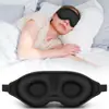 Máscara de Ojos de Nylon Fresca de Seda de Hielo de Verano, Máscara de Ojos de Una Pieza 3D para Dormir con Soporte para la Nariz, Máscara de Ojos Opaca para Pausa para el Almuerzo de Estudiantes y Oficinas, Color Negro