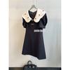 Vestido Negro Pequeño Estilo Hepburn para Figura en Forma de Pera y Outfits Ligeramente Gorditos para Ocasiones Formales, Cuello de Muñeca, Vestido Estilo Dama para Mujeres en Verano