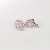 Pendientes de plata de ley S925 camelia conjunto pendientes colgantes 10-18 mm soporte vacío accesorios de perlas DIY outlet de fábrica