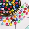 Color Transparente Acrílico Redondo DIY Accesorios para Joyería Cuentas de Cara Sonriente Cuentas de Expresión de Dibujos Animados Separadores Material para Pulseras