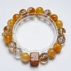 Pulsera de Cristal Natural Tancai Liuli con Pan de Oro de Carpas para Mujer, Diseño de Moda, Pulsera de Lujo Ligero al por Mayor