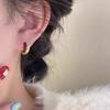 Pendientes de plata de ley color vino tinto estilo francés 2024 nuevos populares pendientes de esmalte de alta calidad pendientes de diseño exquisito para mujer