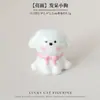 Cachorro Branco Shiba Inu Fofo Acessórios DIY de Resina 3D Pequenos Enfeites Decorações de Carro para Desktop Chaveiro Bolsa