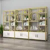 Partición Calada de Hierro Nuevo Estante de Almacenamiento Mampara de Entrada Estantería Gabinete Decorativo de Oficina de Pie Vitrina Multicapa