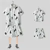 Camisa floral de manga corta, Ropa de playa de Hainan, Estilo hawaiano de Sanya, Conjunto de pantalones cortos finos de verano para hombre y pareja de viaje a Tailandia