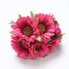 Girassóis Artificiais de Tecido, Crisântemos de Tecido com Hastes, Margaridas Pequenas, Guirlandas de Caixa de Doces, Acessórios de Decoração Artesanal DIY Atacado