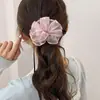 Acessórios de Cabelo Delicados da Coreia do Sul Rede Flor Tridimensional Fita Laço Grande Anel de Cabelo Fada Batendo Doce Elástico de Rabo de Cavalo para Mulheres