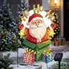 Bandeiras de jardim de Natal com luzes, decorações externas para quintais, enfeites de presente festivos, atacado do fabricante