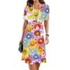 2024 Nuevo Vestido de Dama Estampado Floral Elegante Hermoso Vestido Midi Vestido de Verano para Mujer